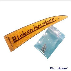 GOLD RICKENBACKER TRUSS ROD COVER FLAT BLACK LETTERS 3 SCREWS